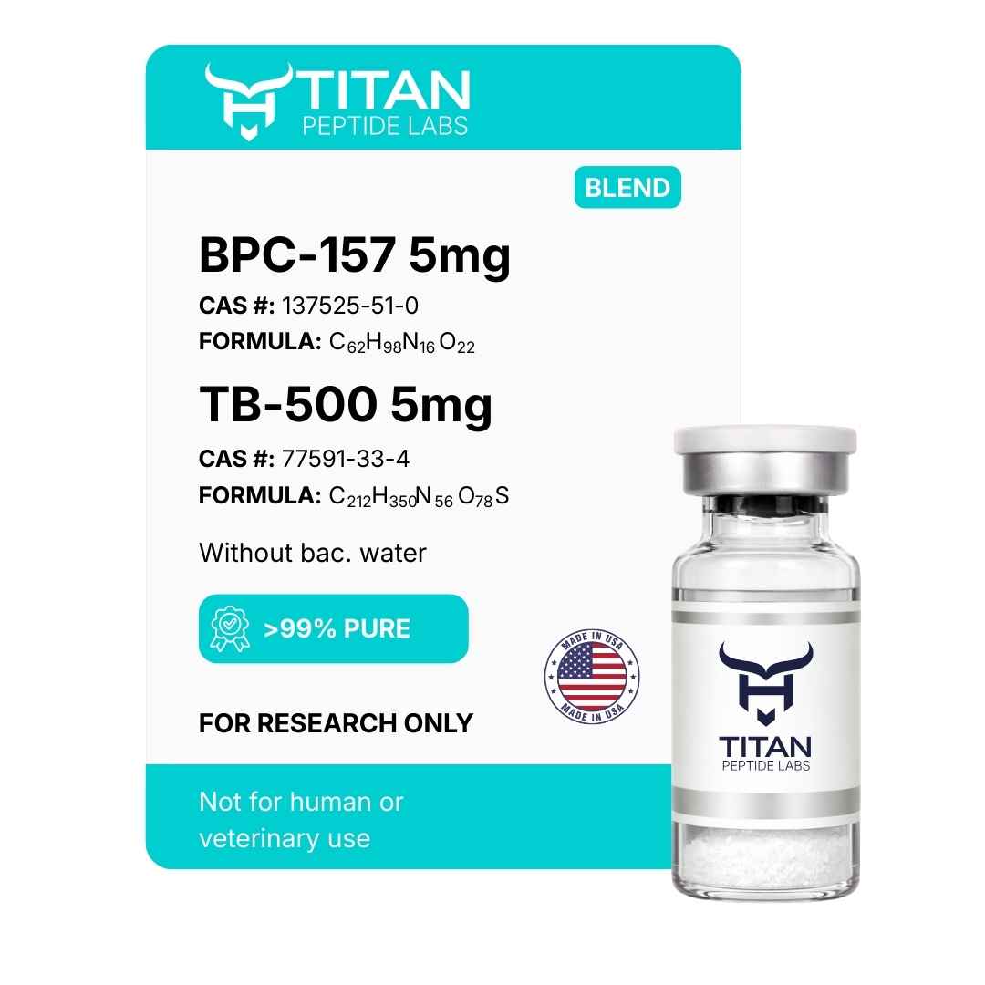 BPC-157 5mg TB-500 5mg Blend - For Research Only - Titan Peptide Labs BPC-157 5mg TB-500 5mg Blend - For Research Only - Titan Peptide Labs